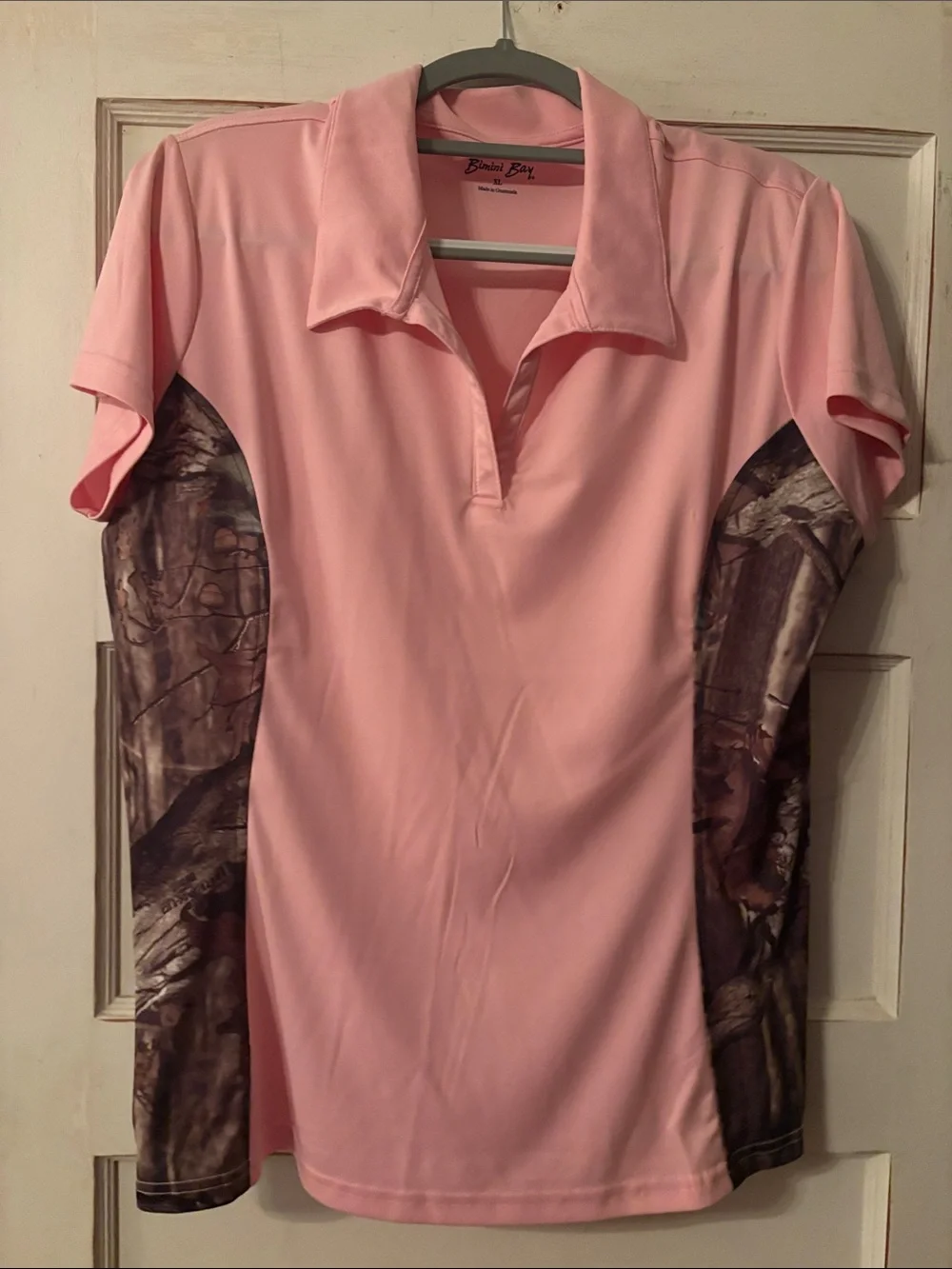 Realtree Pink Short-Sleeve Camo Panel Polo